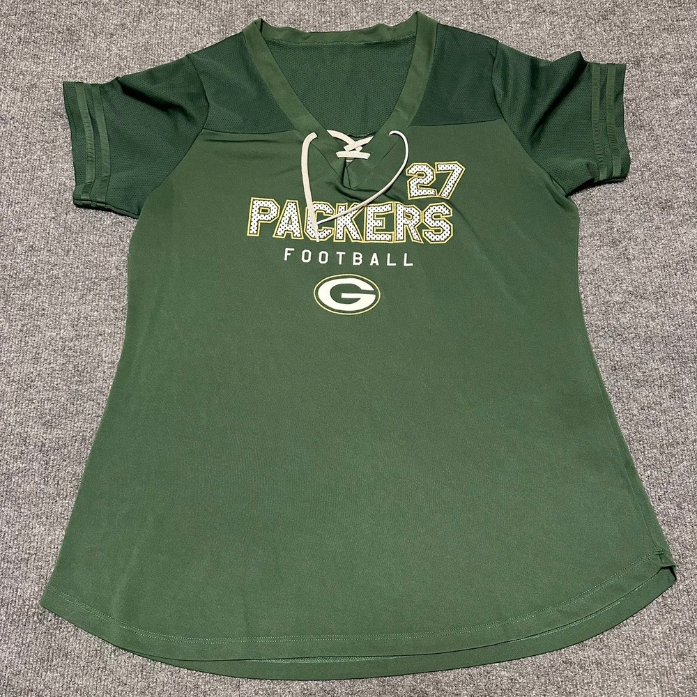 NFL Team Apparel Green Bay Packers Eddie Lacy 27 Lace Up Jersey Tee Womens 2XL